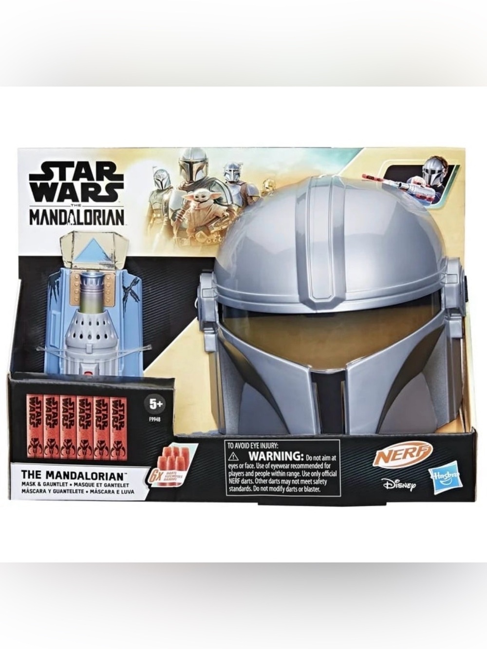 🆕 Disney Star Wars The Mandalorian Mask & Gauntlet Nerf Blaster